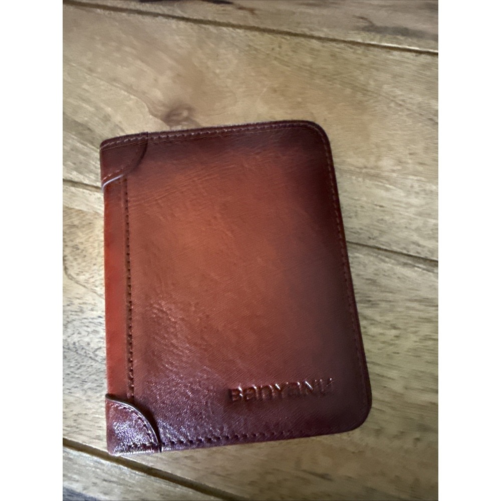 BanYaNu RFID Trifold Wallet for Men Genuine Leather 11 Credit Card Holder 2 Cash